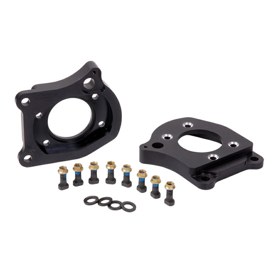 94-04 Mustang Cobra Brake Adapter Kit Adapts OEM Cobra Brakes to Late Big Ford Ends For Use With Tapered Axle Bearings