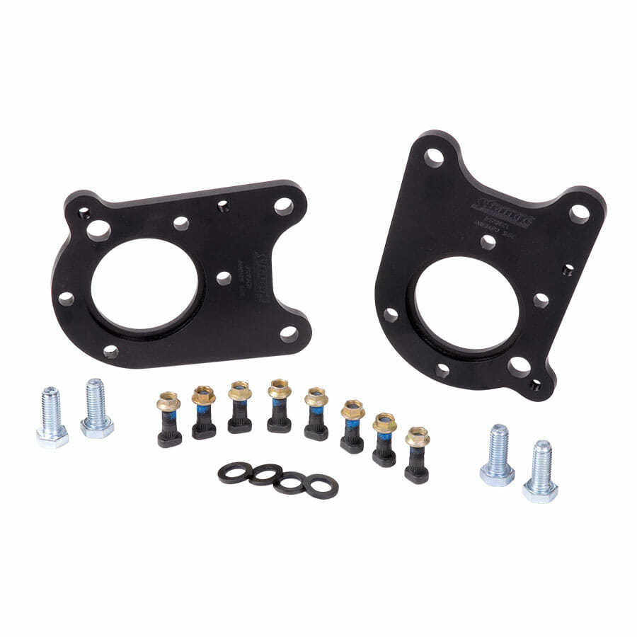 05-14 Mustang Brake Adapter Kit Adapts OEM Brakes to Late Big Ford Ends For Use with Tapered Axle Bearings