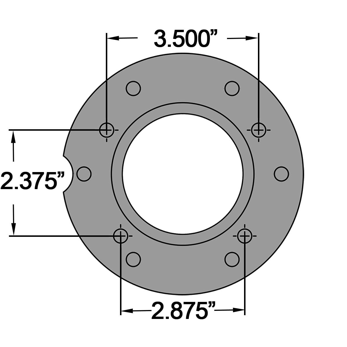 Strange Pro Series Rear Brake Kit For One Piece Aluminum Dragster Housing 1 Pc Rotors, 4 Piston Calipers & DRM-35 Metallic Pads