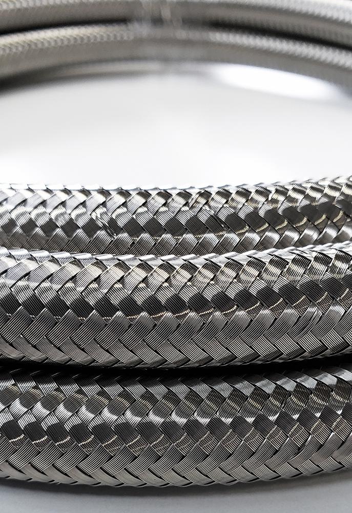 -10AN Stainless Steel Braided Flex Hose with Reinforced Rubber Liner - 20 Foot Length