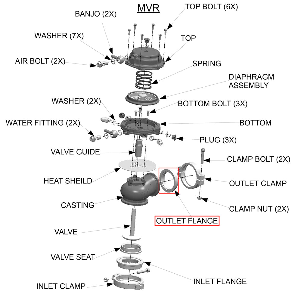 Outlet Flange for TiAL 44mm MV-R Wastegate 304 Stainless
