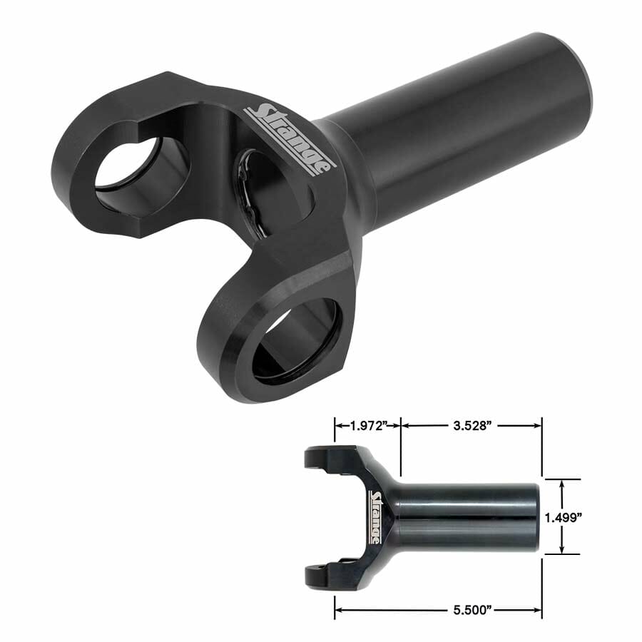 Strange 1350 Series Transmission Yoke GM 27 Spline – Severe Duty Chrome Moly For Roller Bearing Extension Housing