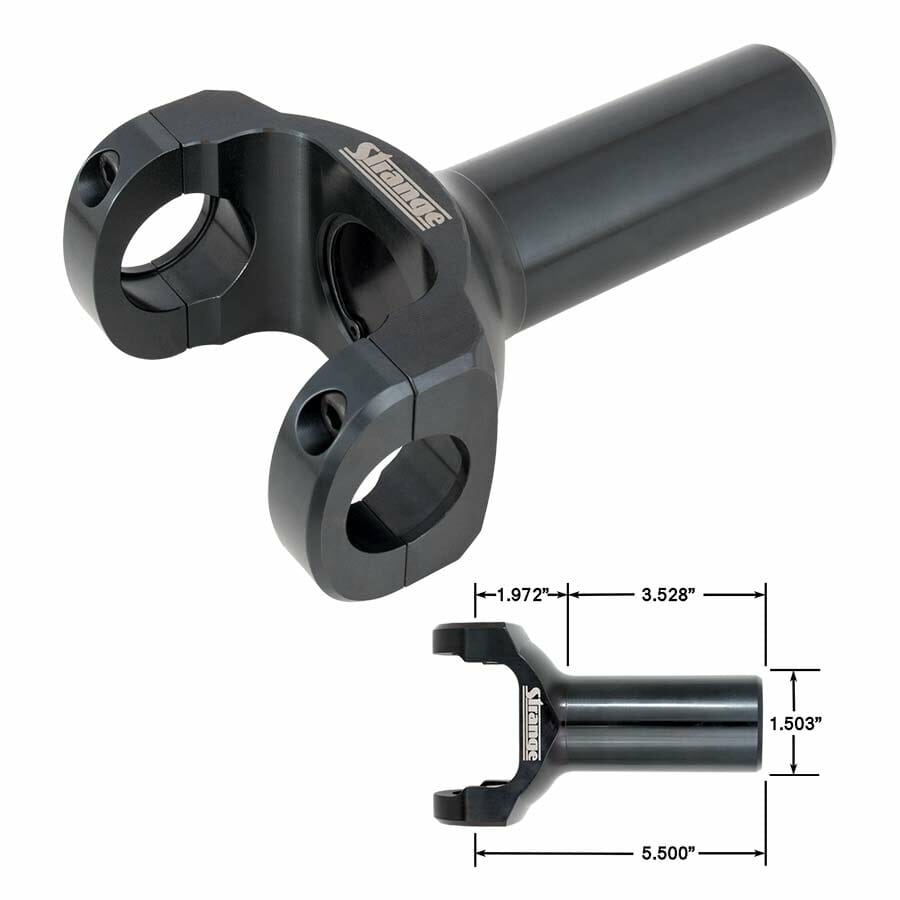 Strange 2 Pc 1350 Series Transmission Yoke GM 27 Spline – Severe Duty Chrome Moly