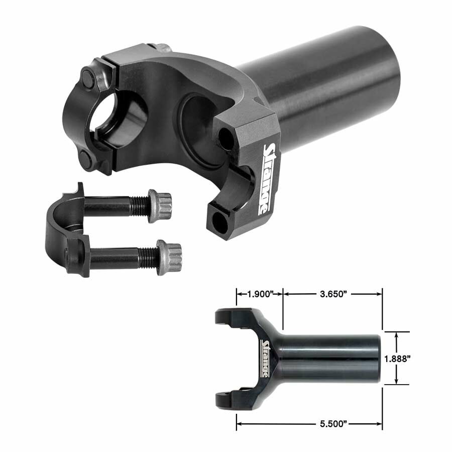 Strange 2 Pc 1350 Series Transmission Yoke GM TH400 32 Spline – Severe Duty Chrome Moly For Roller Bearing Extension Housing