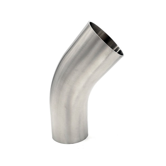 4.000" 14ga Tight Radius 45° Mandrel Bend w/ 2" Tangents - (4.000" CLR) - Brushed Finish - 304 Stainless