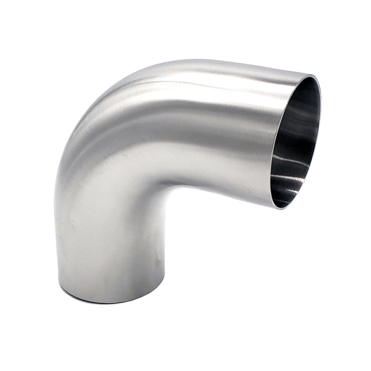 2.250" 16ga Tight Radius 90° Mandrel Bend w/ 2" Tangents - (2.250" CLR) - Brushed Finish - 304 Stainless