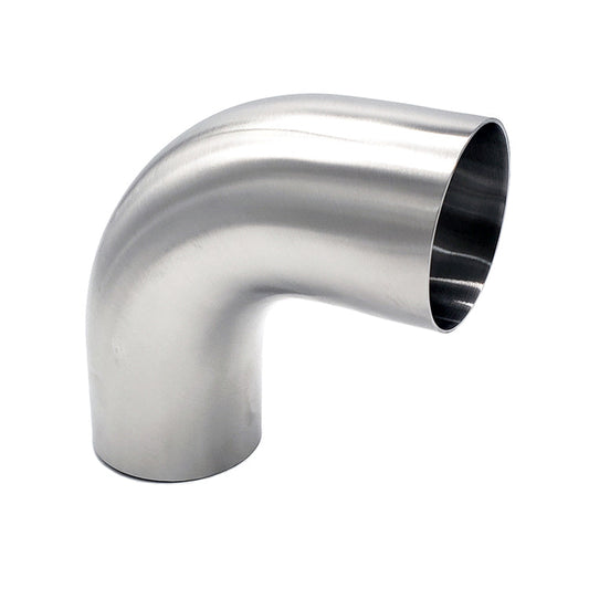 1.500" 16ga Tight Radius 90° Mandrel Bend w/ 2" Tangents - (1.500" CLR) - Brushed Finish - 304 Stainless