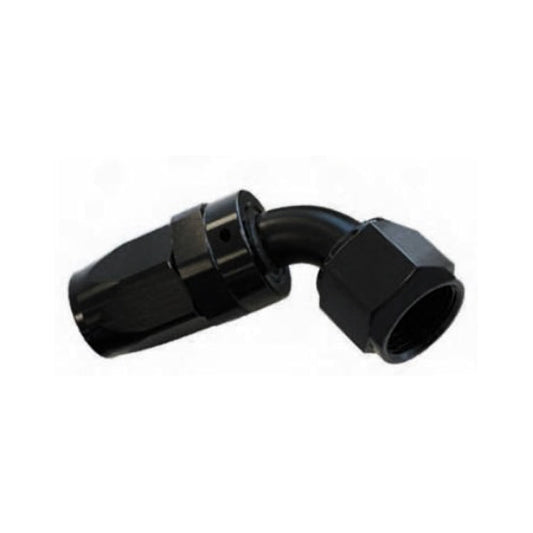 -20AN Female 60° Hose End, Swivel Style, Black Hard Anodized Aluminum