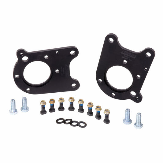05-14 Mustang Brake Adapter Kit Adapts OEM Brakes to Late Big Ford Ends For Use with Tapered Axle Bearings