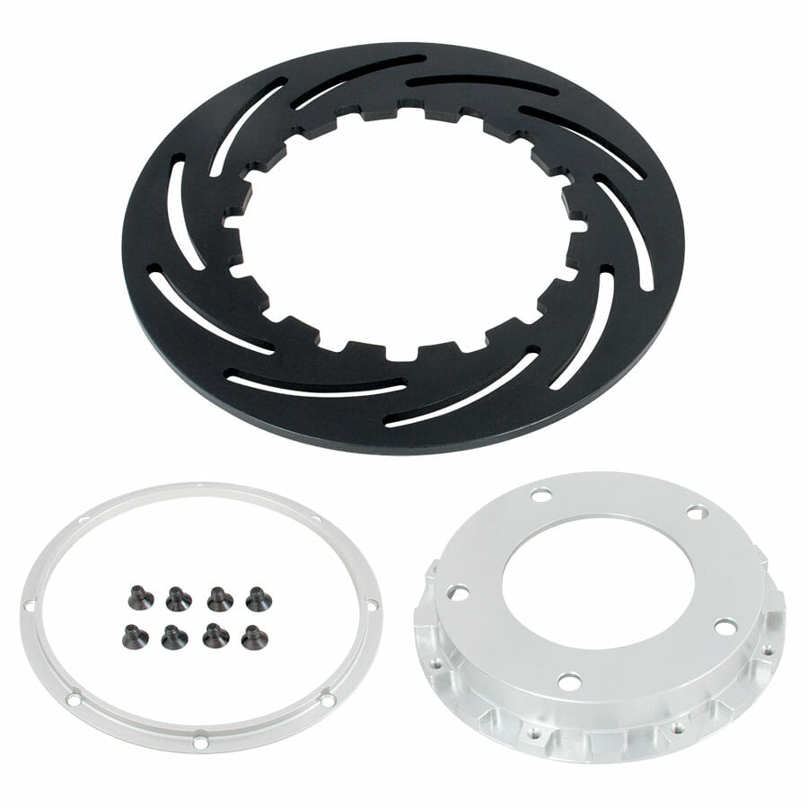 Strange Pro II Spindle Mount Brake Kit For Strange Altered Ultra Struts 2 Pc Rotors, Single Piston Calipers & Semi Metallic Pads