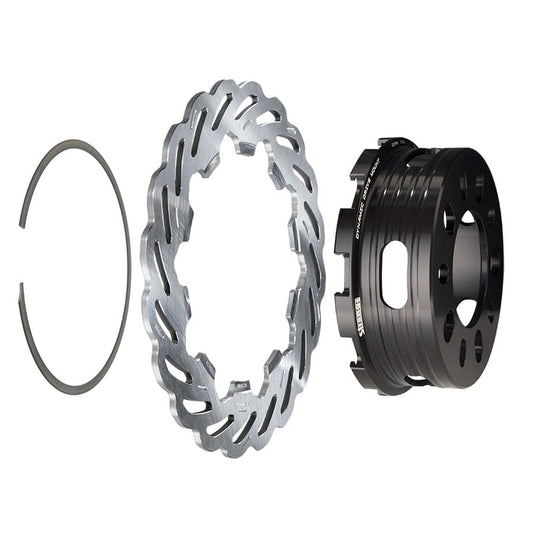 Strange Evolution Dynamic Drive Mount Front Brake Kit 2009-2012 Challenger – 4 1/2″ B.C. Evolution S Rotors, 4 Piston Billet Evolution 4 Calipers With DTC-30 Semi Metallic Pads