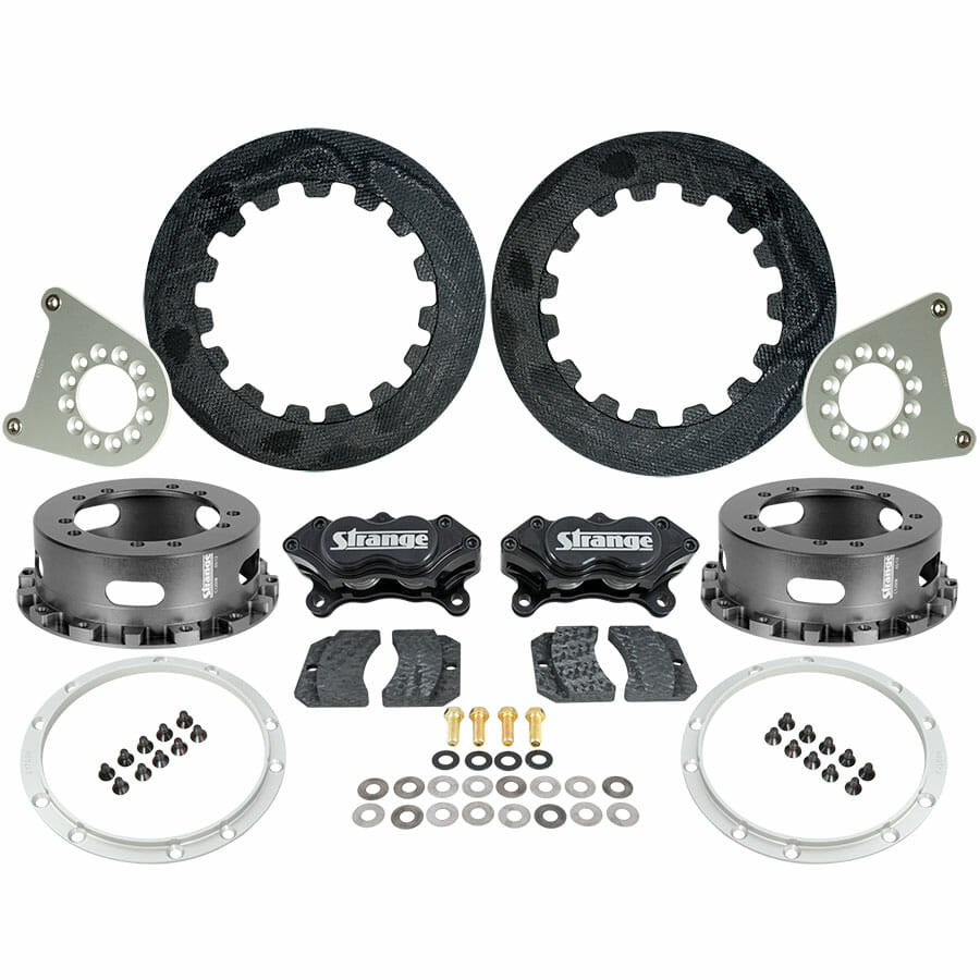Strange Pro Carbon Rear Brake Kit For 4 3/4″ & 5″ Bolt Circles Fits 2012 and Earlier Strange Floater Kits