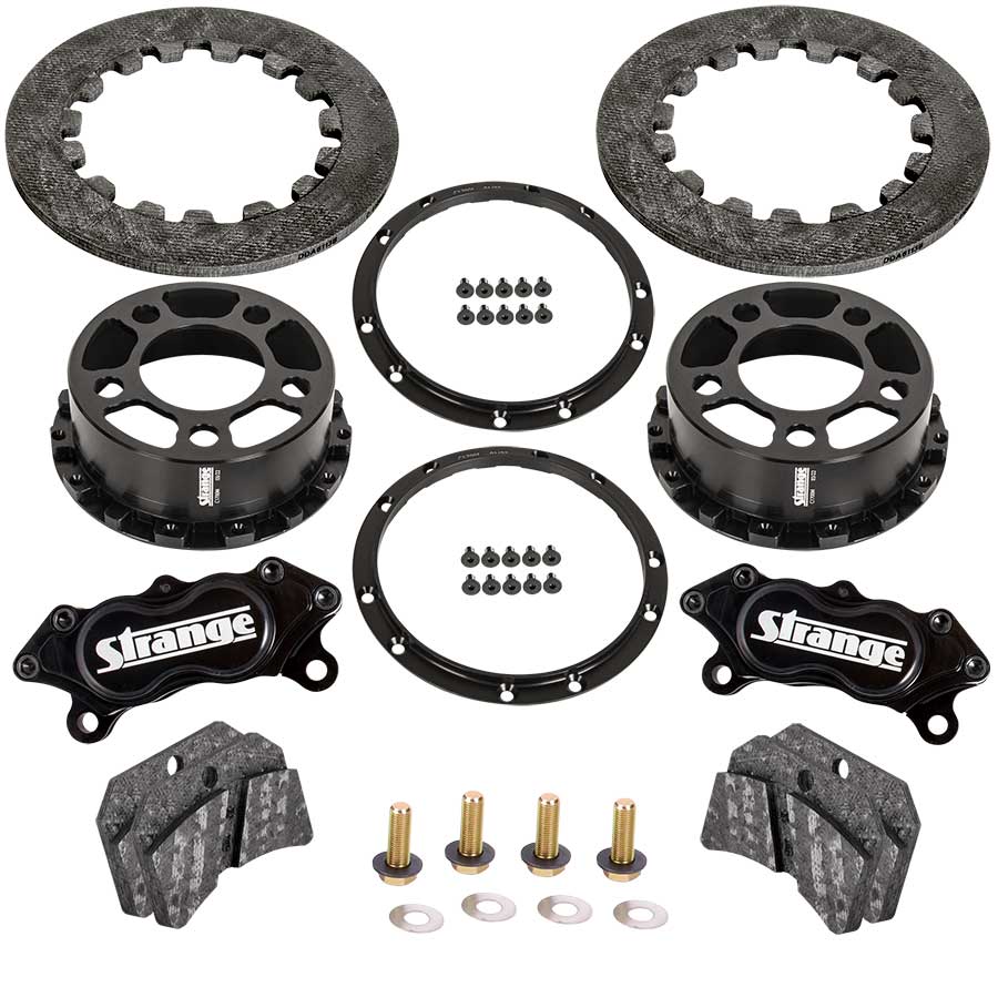 Strange Pro Carbon Completion Kit Carbon Rotors & Pads, Ultra Calipers, & 4 3/4″ BC Hats No Caliper Mounts