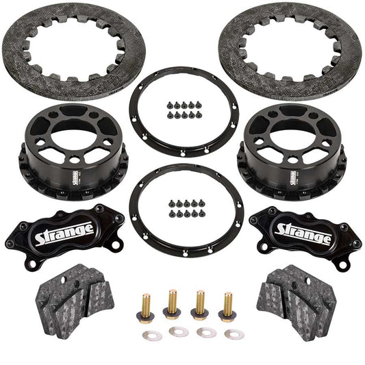 Strange Pro Carbon Completion Kit Carbon Rotors & Pads, Ultra Calipers, & 4 3/4″ BC Hats No Caliper Mounts