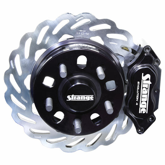 Strange Evolution Dynamic Drive Mount Front Brake Kit 2015-2023 Ford Mustang – 4 1/2″ B.C. Evolution S Rotors, 4 Piston Billet Evolution 4 Calipers With DTC-30 Semi Metallic Pads