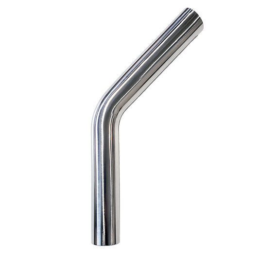 1.500" OD 16ga 45° Mandrel Bend - Polished OD - 6061 Aluminum - (2.250" CLR / 6.000" Legs)