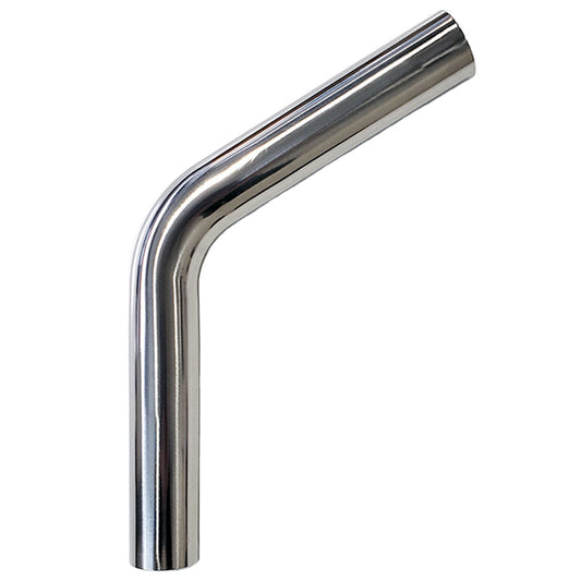 4.000" OD 14ga 60° Mandrel Bend - Polished OD - 6061 Aluminum - (6.000" CLR / 6.000" Legs)