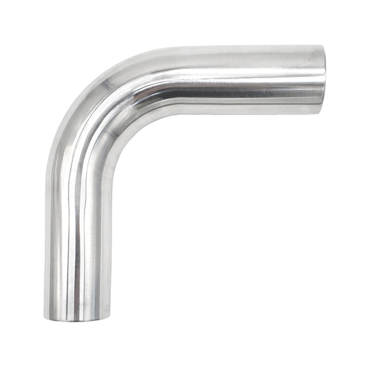 2.250" OD 16ga 90° Mandrel Bend - Polished OD - 6061 Aluminum - (3.375" CLR / 4.000" Legs)