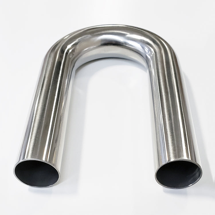 1.500" 16ga 180° Mandrel Bend - (2.250" CLR / 6.000" Legs) - Polished OD - 304 Stainless