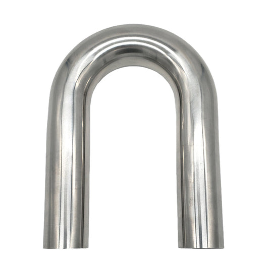 2.250" OD 16ga 180° Mandrel Bend - Polished OD - 6061 Aluminum - (3.375" CLR / 6.000" Legs)