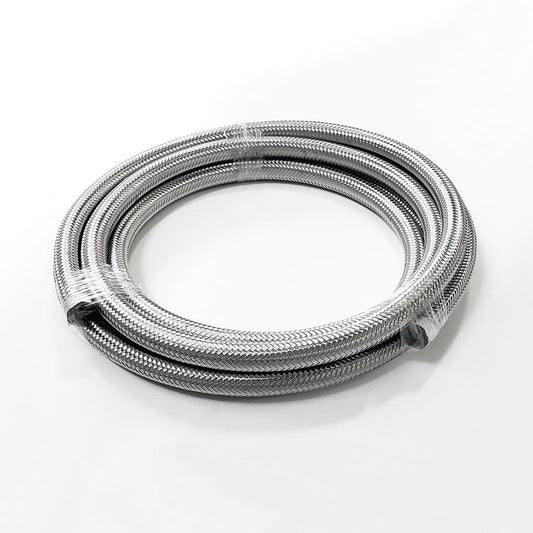 -12AN Stainless Steel Braided Flex Hose with Reinforced Rubber Liner - 20 Foot Length