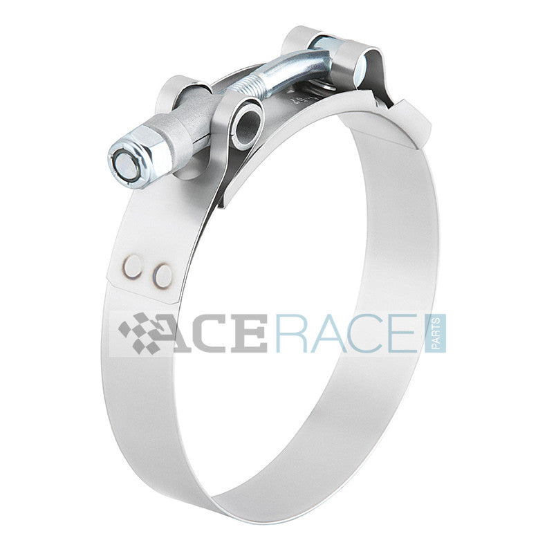 T-Bolt Clamp 304 Stainless - For 2.500" ID Silicone (Clamping Range: 2.598" - 2.992")