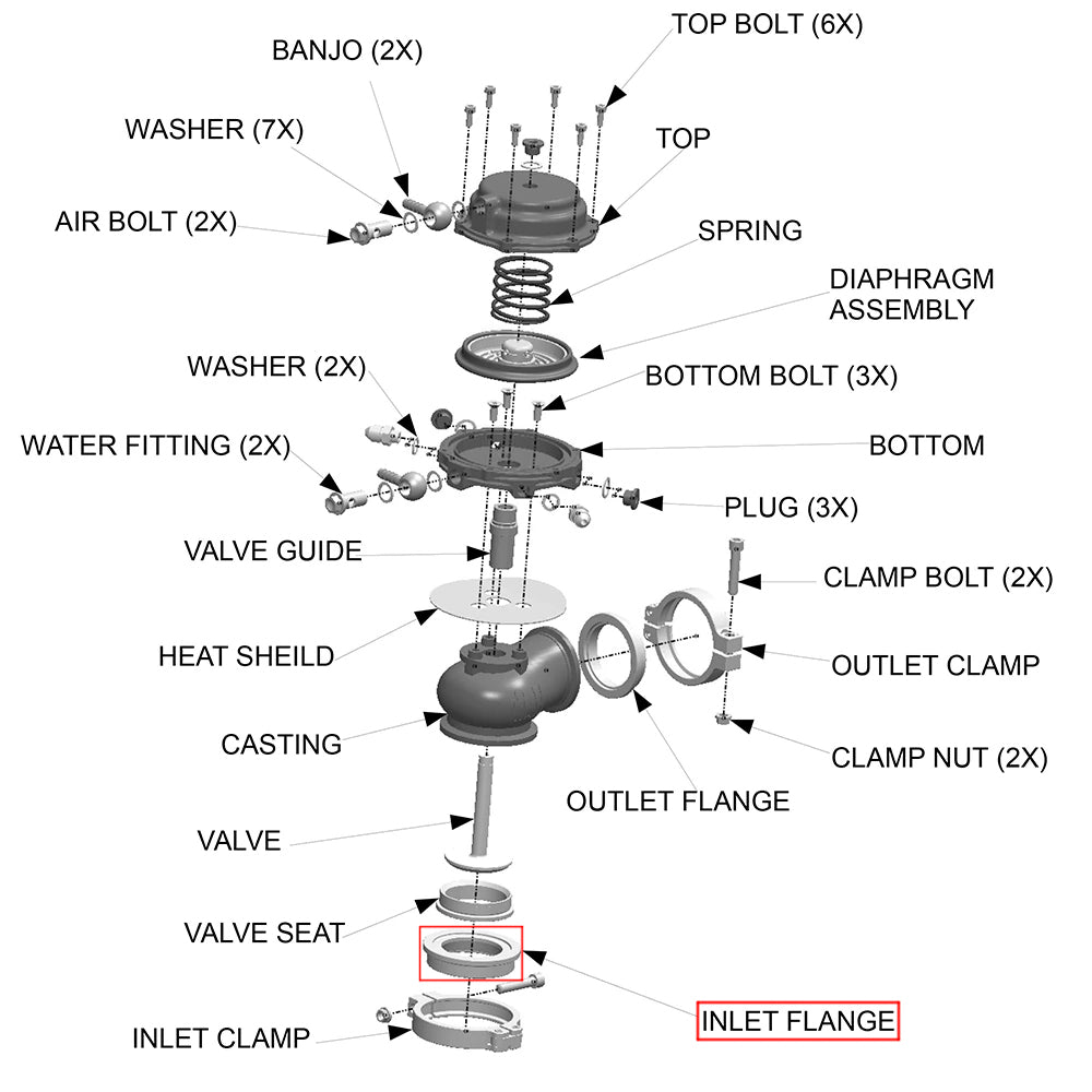 Inlet Flange for TiAL 60mm V60 Wastegate 304 Stainless