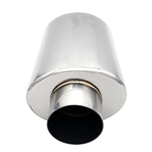 Ultra Quiet Resonator - 2.500" Inlet/Outlet x 13.75" Long - 304 Stainless